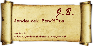Jandaurek Benáta névjegykártya